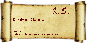 Kiefer Sándor névjegykártya